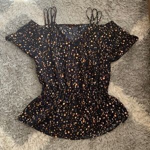 Sofia by Sofia Vergara navy blue top with colored specks. Size XS.